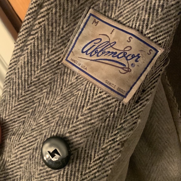 Vintage coat black and white tweed Sz Small Medium 80’s 90’s double-breasted 4 6 - Picture 9 of 13